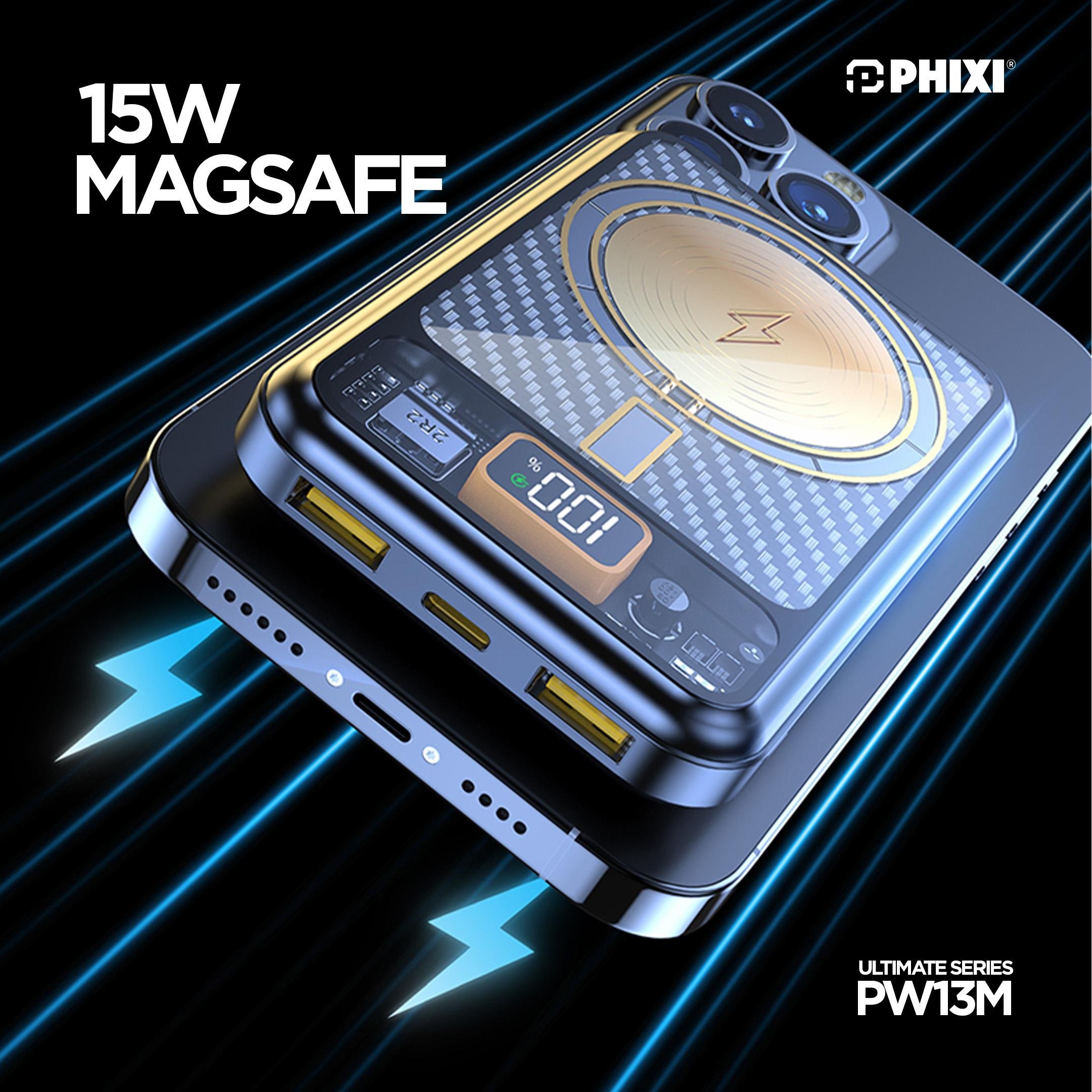 phixi-ultimate-pw13m-10-9-a4ed Ultimate PW13M 10000mAh 22.5W MagSafe Powerbank - Görsel 2