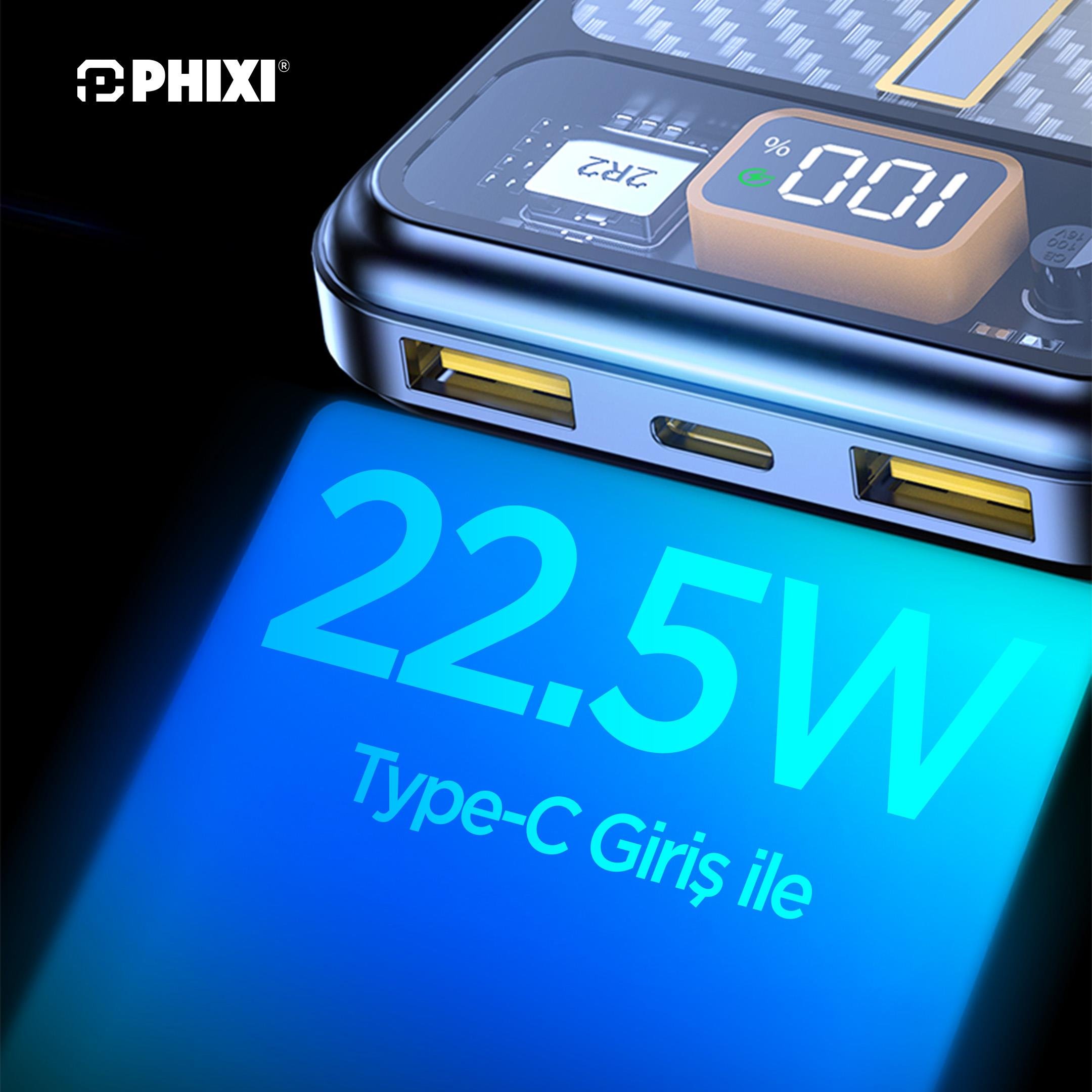 phixi-ultimate-pw13m-10-ac6b-2 Ultimate PW13M 10000mAh 22.5W MagSafe Powerbank - Görsel 4