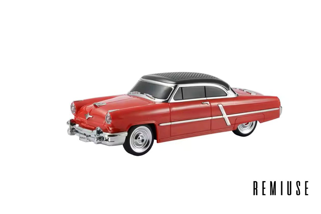 1957red Retro Araba Tasarımlı Bluetooth Hoparlör | FM Radyo | USB/TF Giriş | TWS | 1500mAh Batarya - Görsel 1