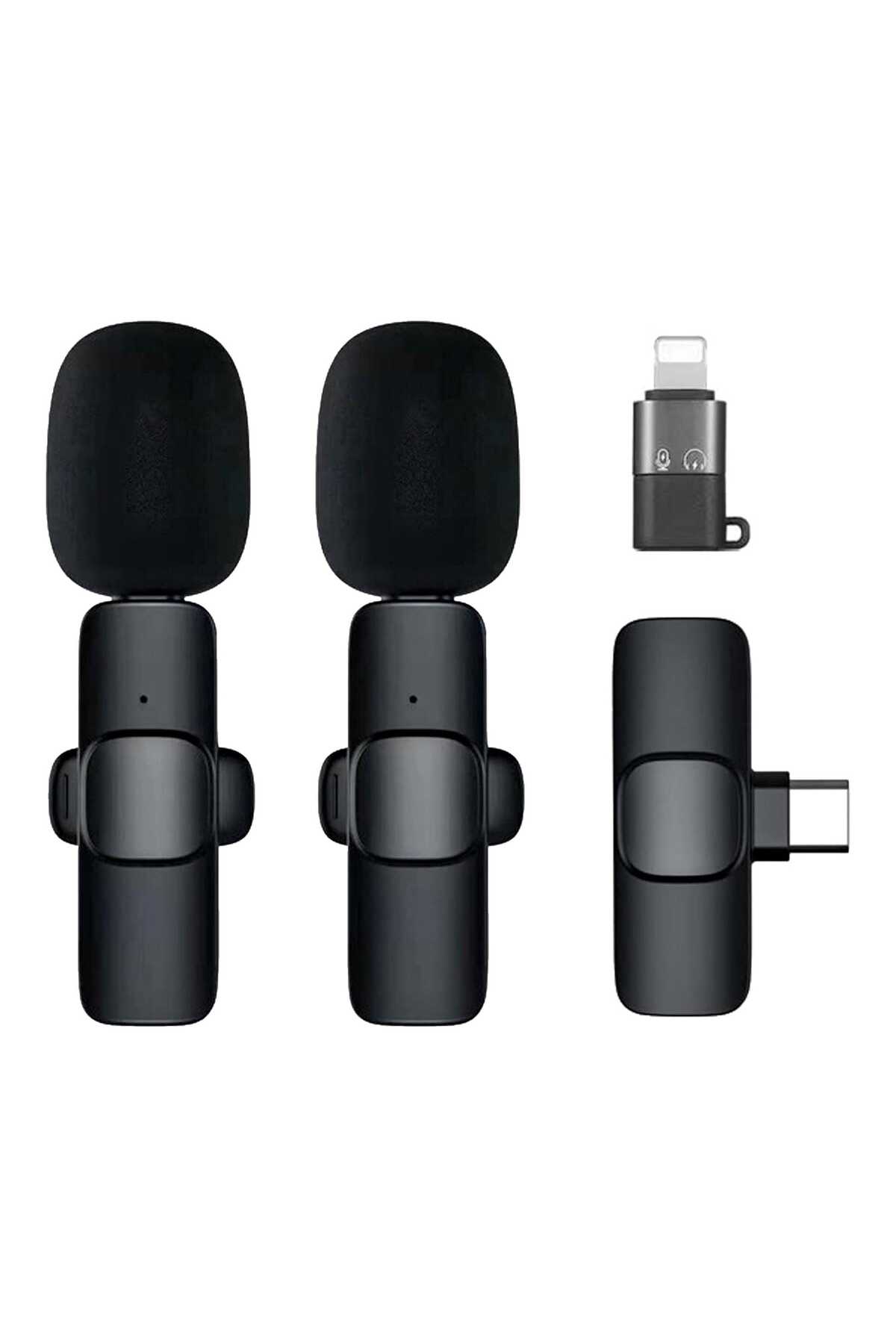 1_org_zoom (15) Kablosuz Yaka Mikrofonu 2'li Mini Wireles Type-C Mikrofon | Youtube, Tiktok, Canlı Yayın için - Görsel 2