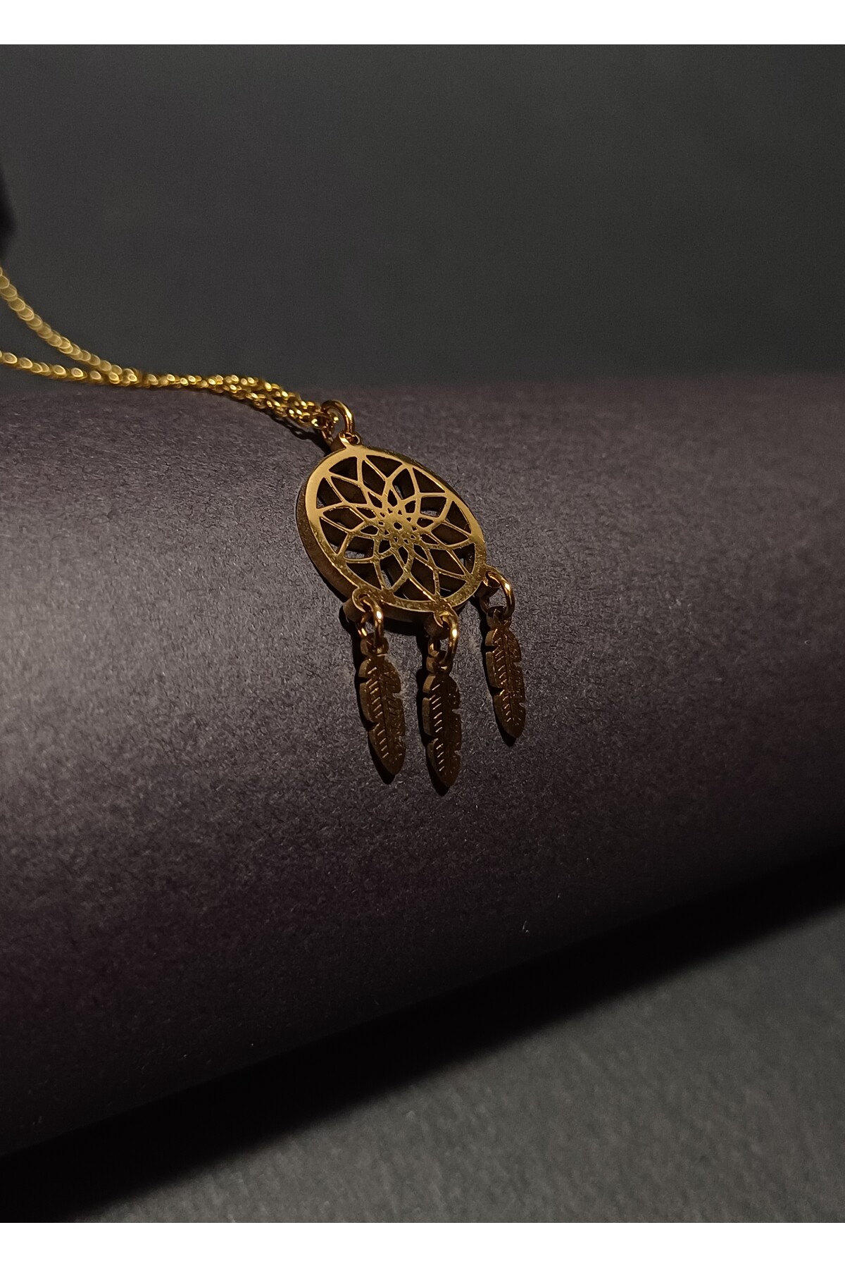 1_org_zoom (15) Yaprak Desenli Rüya Çelik Kolye | Paslanmaz, Antialerjik, Minimalist Doğa Teması - Görsel 1
