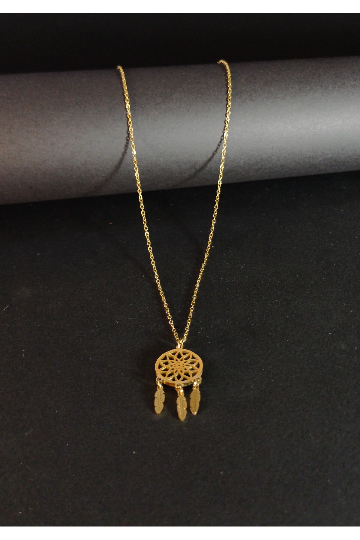 1_org_zoom (16) Yaprak Desenli Rüya Çelik Kolye | Paslanmaz, Antialerjik, Minimalist Doğa Teması - Görsel 2