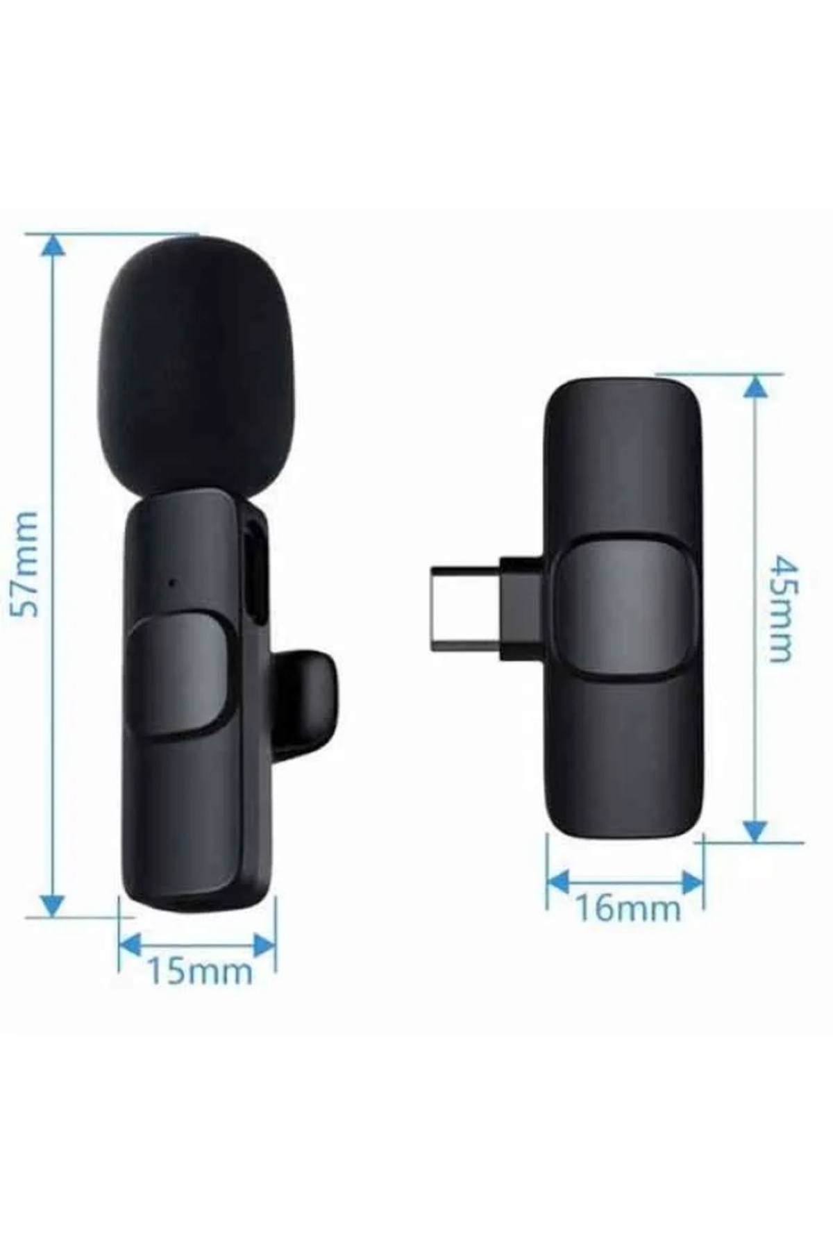 1_org_zoom (17) Kablosuz Yaka Mikrofonu 2'li Mini Wireles Type-C Mikrofon | Youtube, Tiktok, Canlı Yayın için - Görsel 4