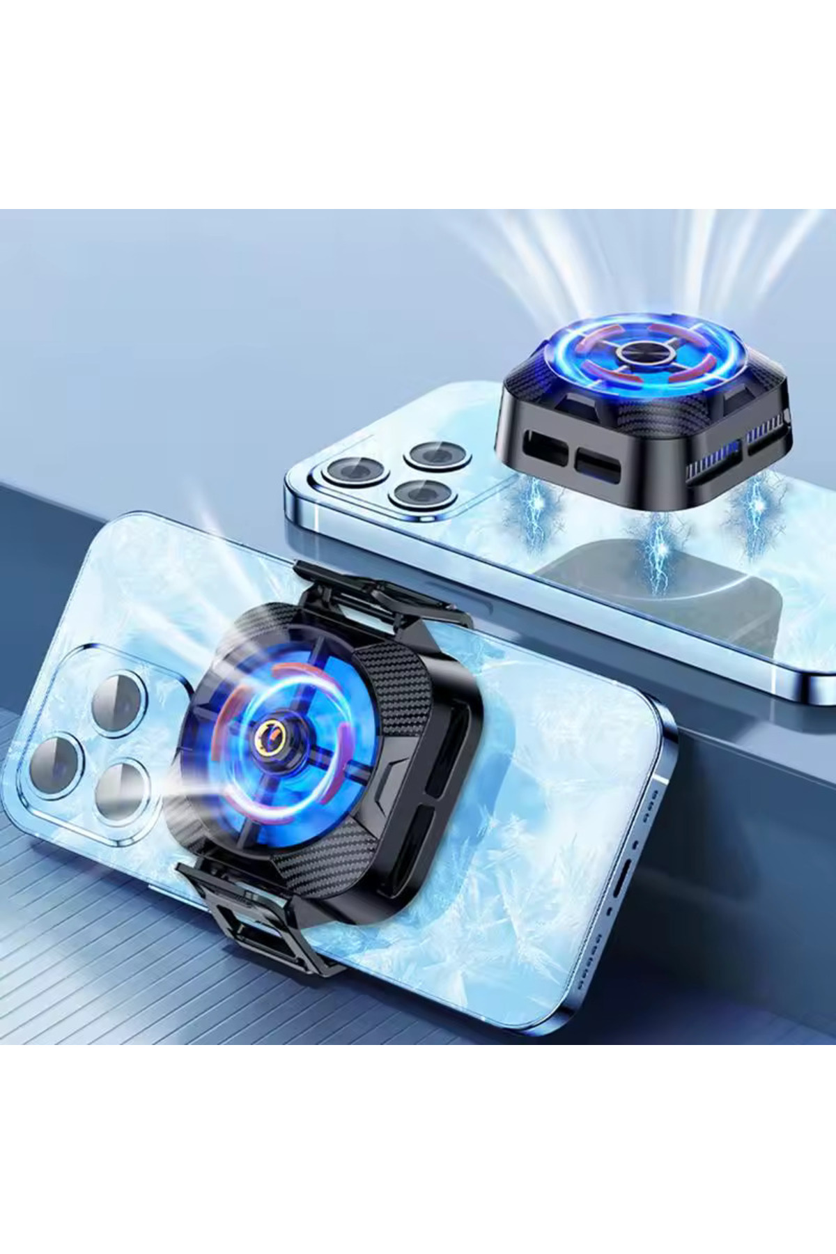 1_org_zoom (17) Telefon Soğutucu Cep Telefon Soğutma Fanı Hava Soğutmalı Radyatör Soğutucu Uyumlu - Görsel 2