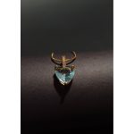 Aşkın Kalbi Su Mavisi Zirkon Gold Çelik Kolye | Paslanmaz, Kararmaz, Antialerjik