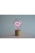 Kalp Figürlü Type-C Şarjlı Masaüstü LED Dekoratif Gece Lambası - Pembe Işık