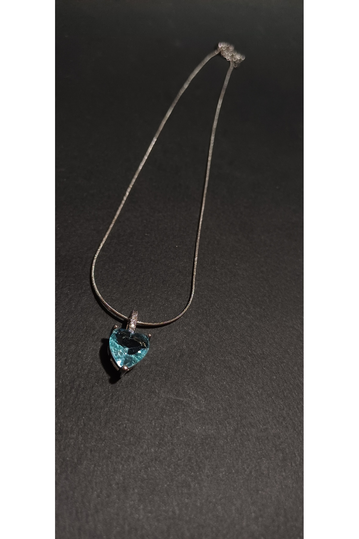 1_org_zoom (2) Aşkın Kalbi Su Mavisi Zirkon Silver Çelik Kolye | Paslanmaz, Antialerjik, Okyanus Işıltısı - Görsel 3