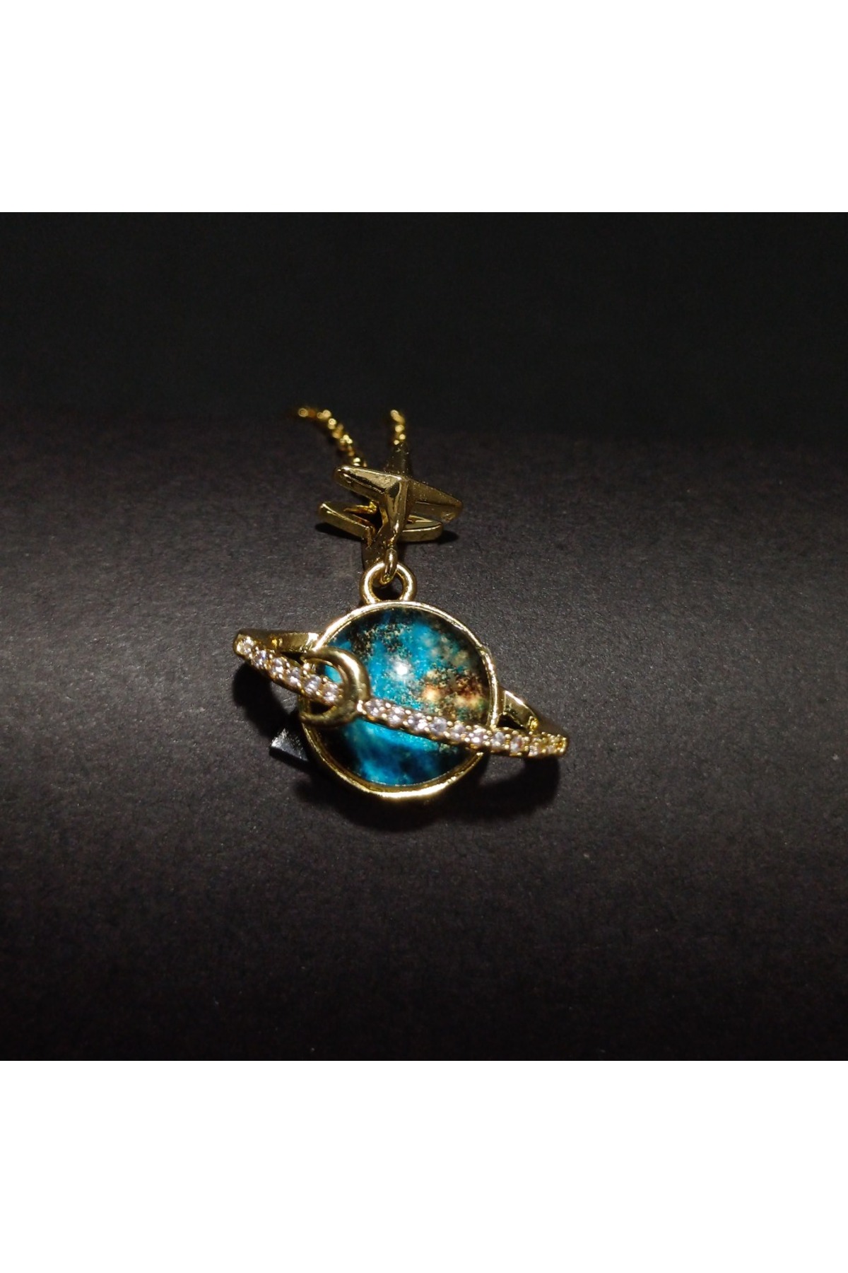 1_org_zoom (20) Gezegen Temalı Gold Çelik Kolye | Sonsuzluk ve Kozmik Enerji Sembolü Kararmaz Takı - Görsel 1