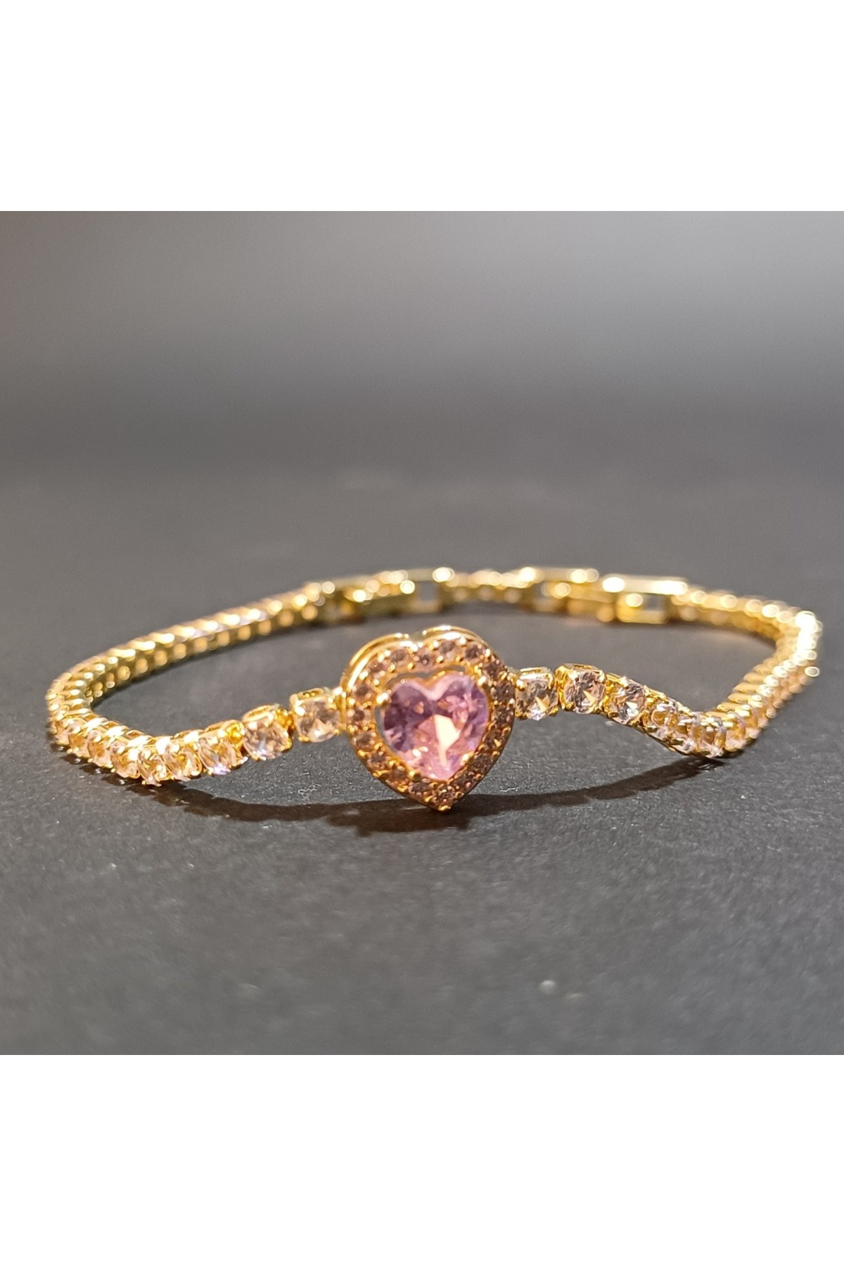 1_org_zoom (20) Pembe Zirkon Taşlı Kalpli Çelik Charm Seti | Paslanmaz, Romantik, Kalp Figürlü Charm - Görsel 3