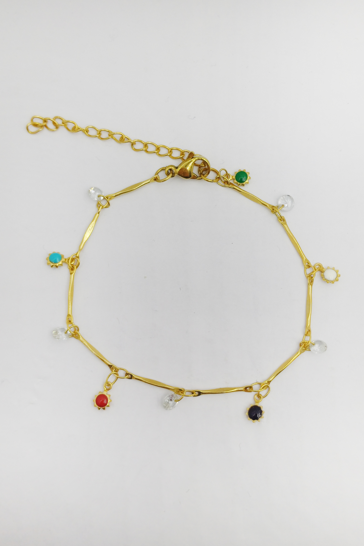 Gold Çelik Zirkon Taşlı Halhal | Suya Dayanıklı Plaj ve Yazlık Kadın Halhal Gold Çelik Zirkon Taşlı Halhal | Suya Dayanıklı Plaj ve Yazlık Kadın Kararmaz Halhal - Görsel 3