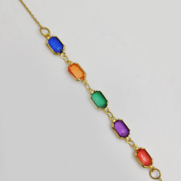 Zirkon Beş Taşlı Çelik Bileklik | Pırlanta Işıltısında Kararmaz Çelik Bilezik