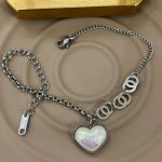 Hologram Taşlı Kalp Charm Silver Çelik Kadın Bileklik | Paslanmaz, Kararmaz, Göz Alıcı Işıltı