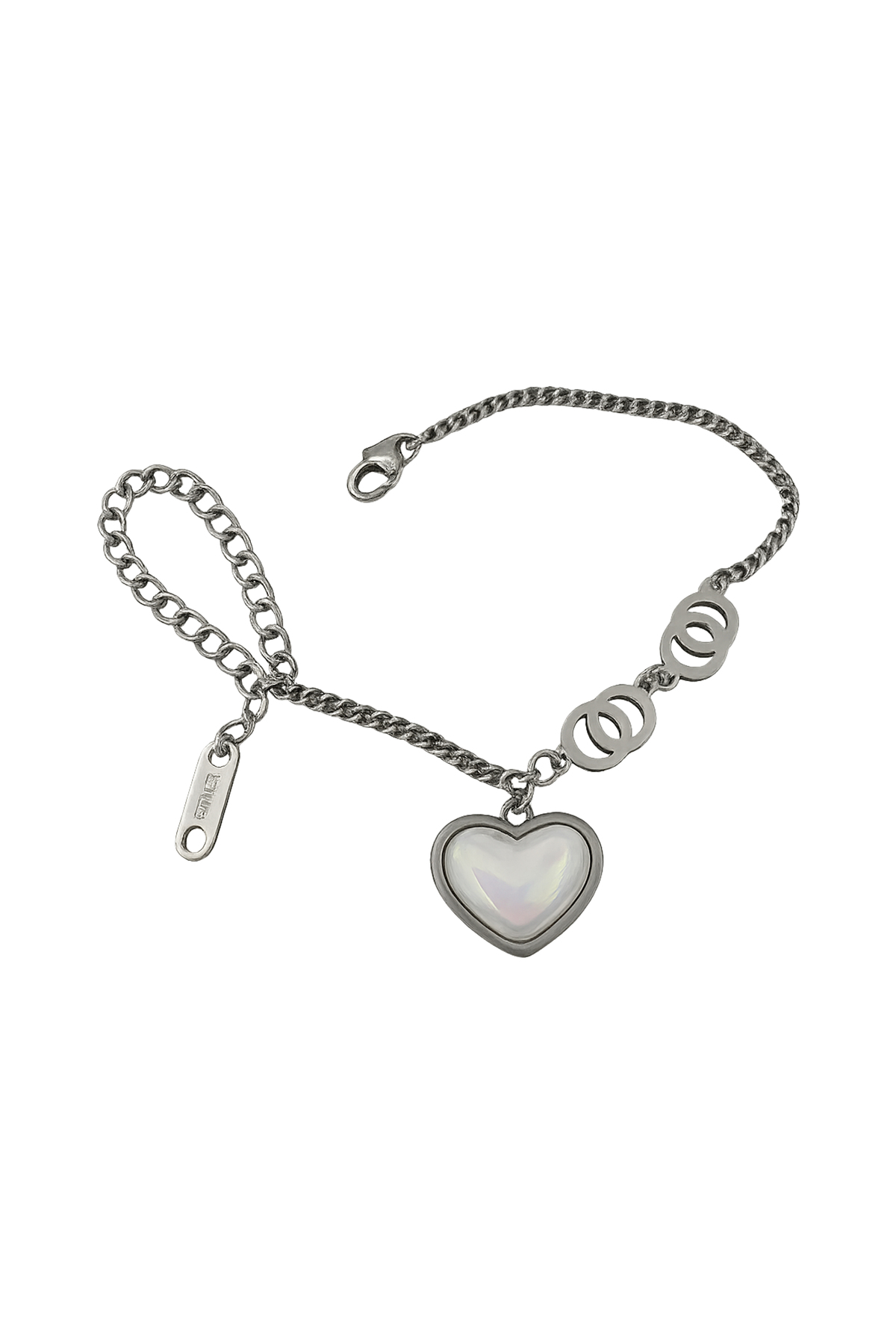 1_org_zoom (31) Hologram Taşlı Kalp Charm Silver Çelik Kadın Bileklik | Paslanmaz, Kararmaz, Göz Alıcı Işıltı - Görsel 2