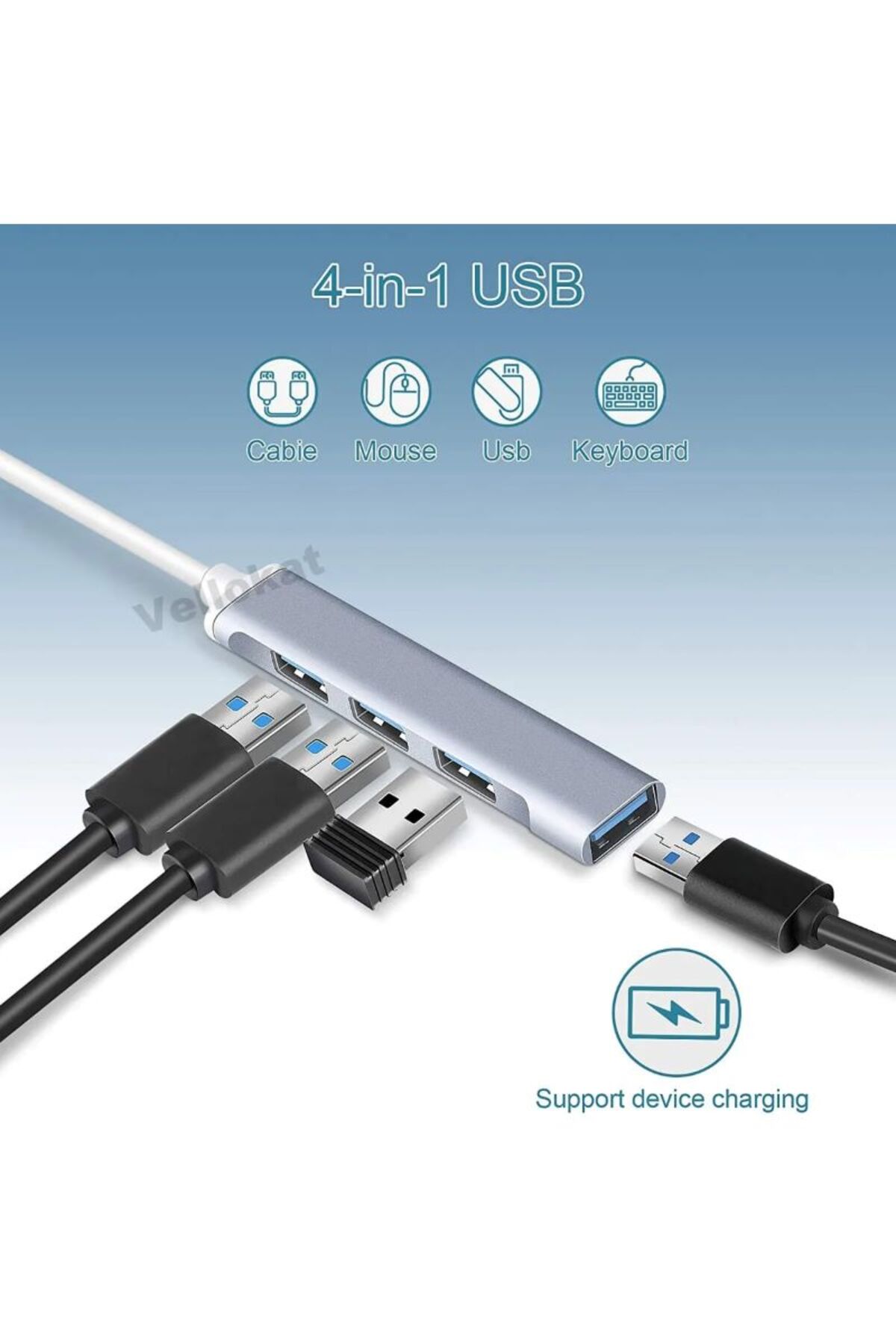 1_org_zoom (32) Type C Girişli Usb Çoklayıcı Usb - 4 Type-C Girişli Usb Çoğaltıcı, Usb Hub Usb 3.0 4-port Hub - Görsel 4
