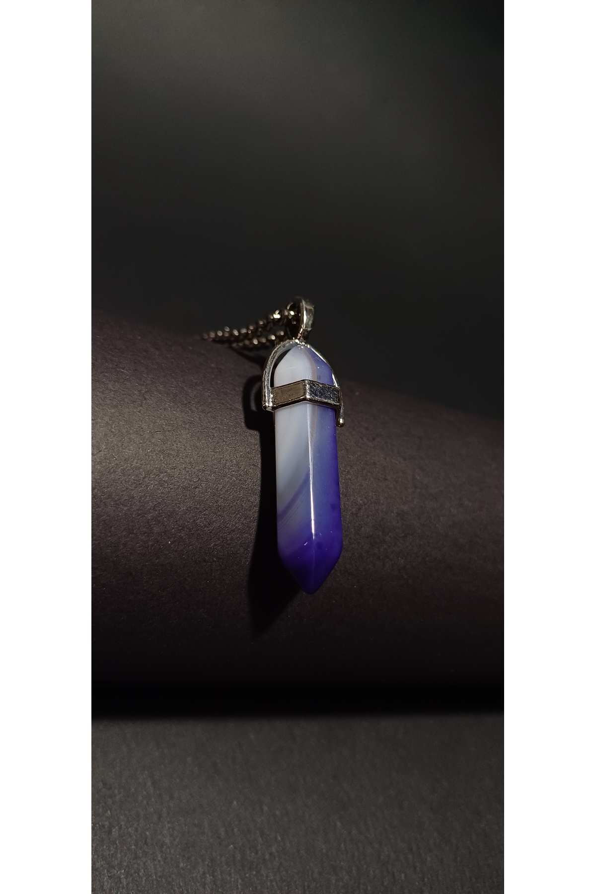 1_org_zoom (38) Çivi Kesim Mor Akik Çelik Kolye | Doğal Taş, Antialerjik, Kararmaz Koruyucu Enerji - Görsel 1