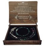 Kan Taşı Doğal Taş Tesbih ve Bileklik Kombin Set