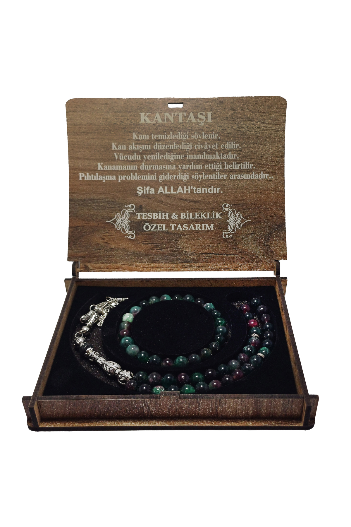 kan-tasi-tesbih-bileklik-set Kan Taşı Doğal Taş Tesbih ve Bileklik Kombin Set - Görsel 1