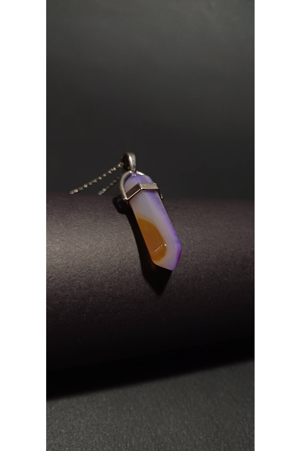 1_org_zoom (40) Çivi Kesim Akik Doğal Taş Çelik Kolye | Koruyucu, Antialerjik, Kararmaz - Görsel 1