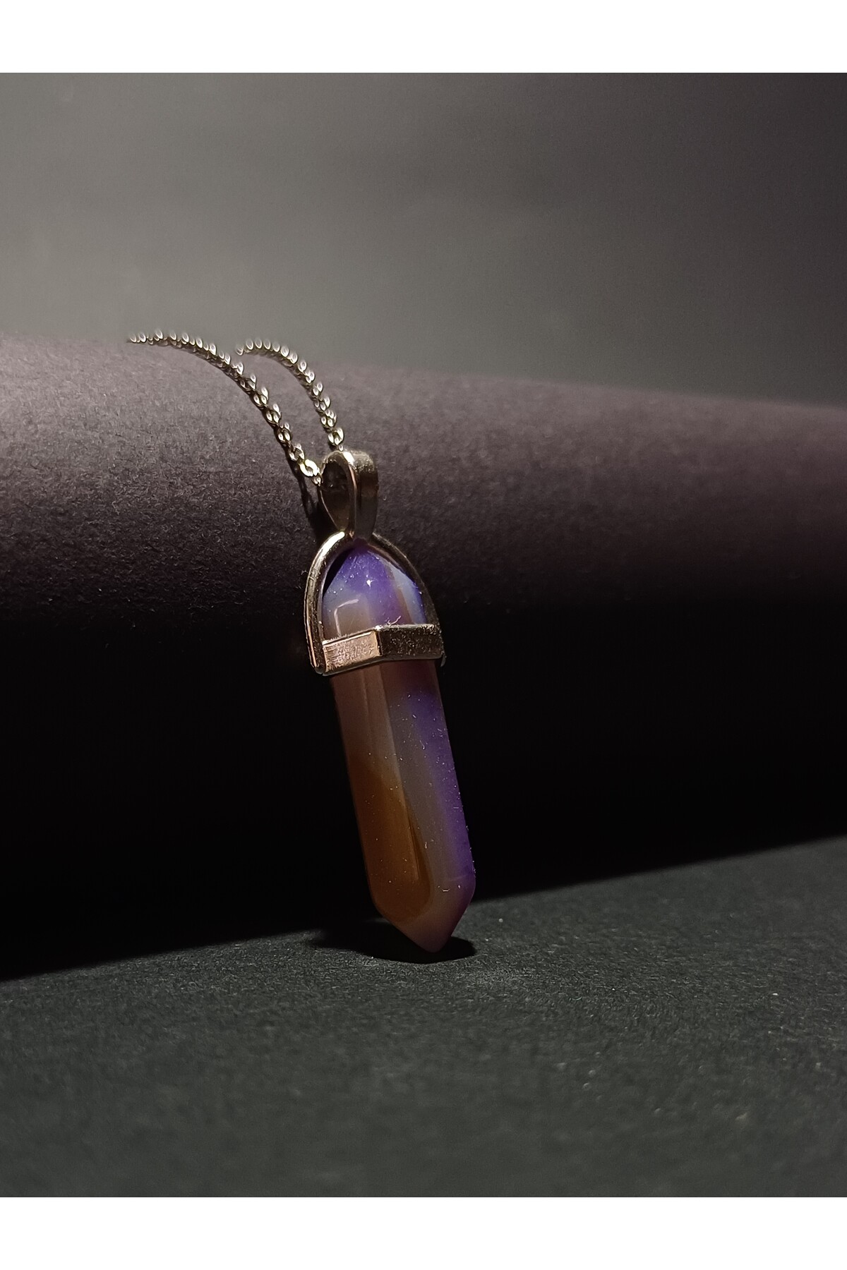 1_org_zoom (41) Çivi Kesim Akik Doğal Taş Çelik Kolye | Koruyucu, Antialerjik, Kararmaz - Görsel 2