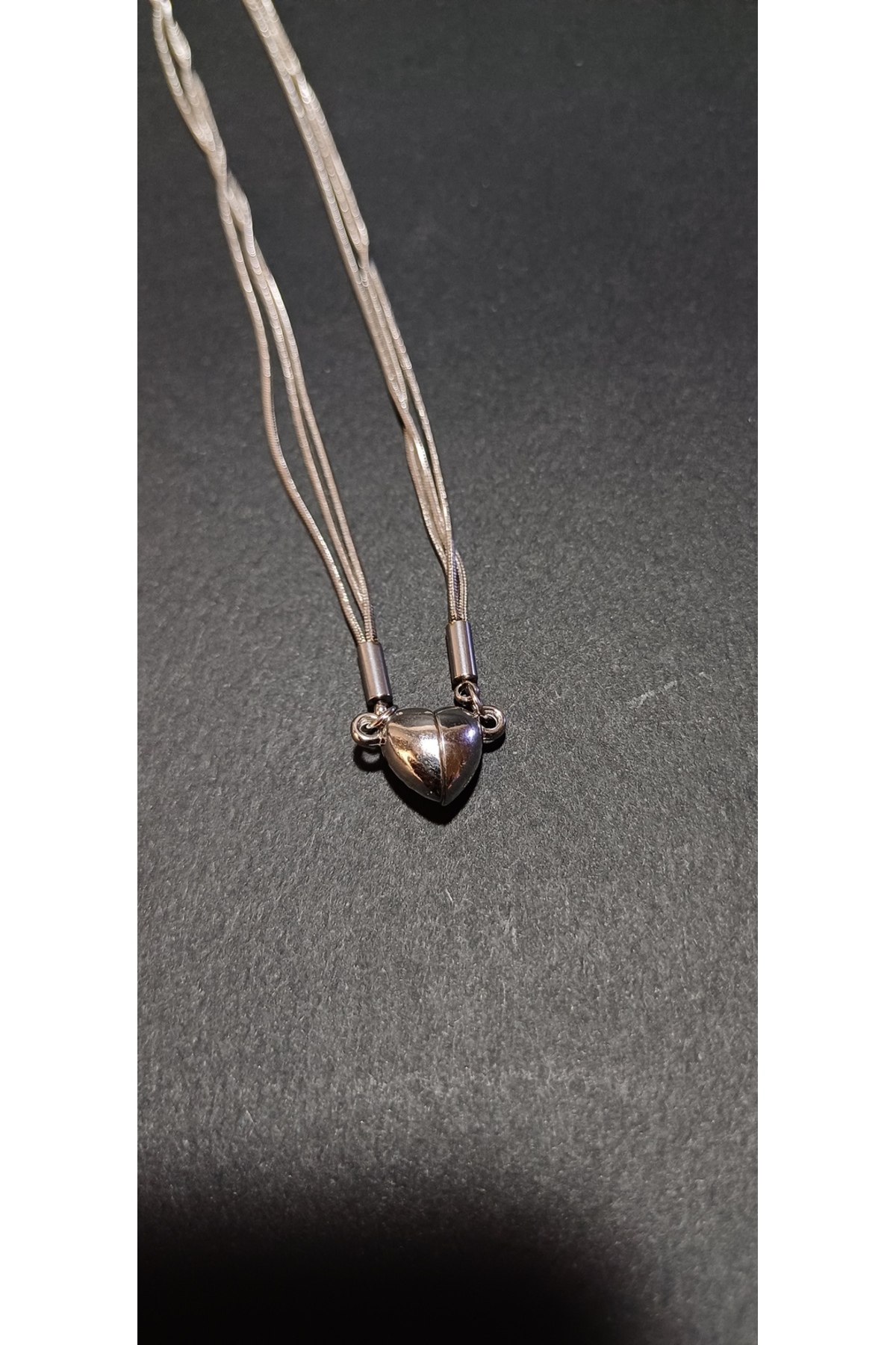 1_org_zoom (48) Mıknatıslı Kalpli Üçlü İtalyan Zincir Xuping Kolye - Görsel 3