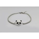 Panda Detaylı Halka Zincir Çelik Bileklik