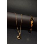 Yonca Üçlü Çelik Kolye Bileklik İkili Set | Kararmaz Şans ve Bereket Sembolü Takı Kombini