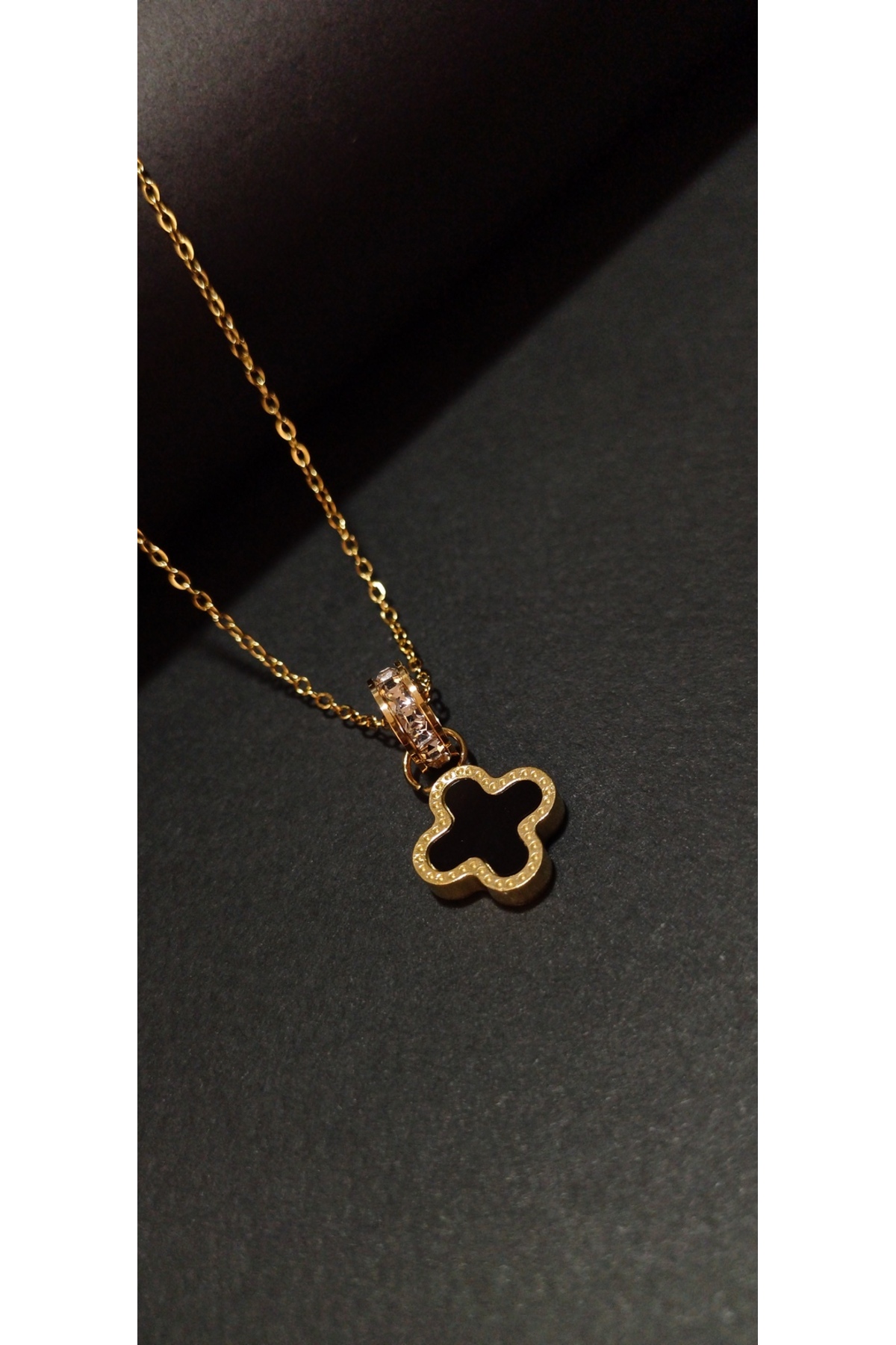 1_org_zoom (56) Yonca Üçlü Çelik Kolye Bileklik İkili Set | Kararmaz Şans ve Bereket Sembolü Takı Kombini - Görsel 2