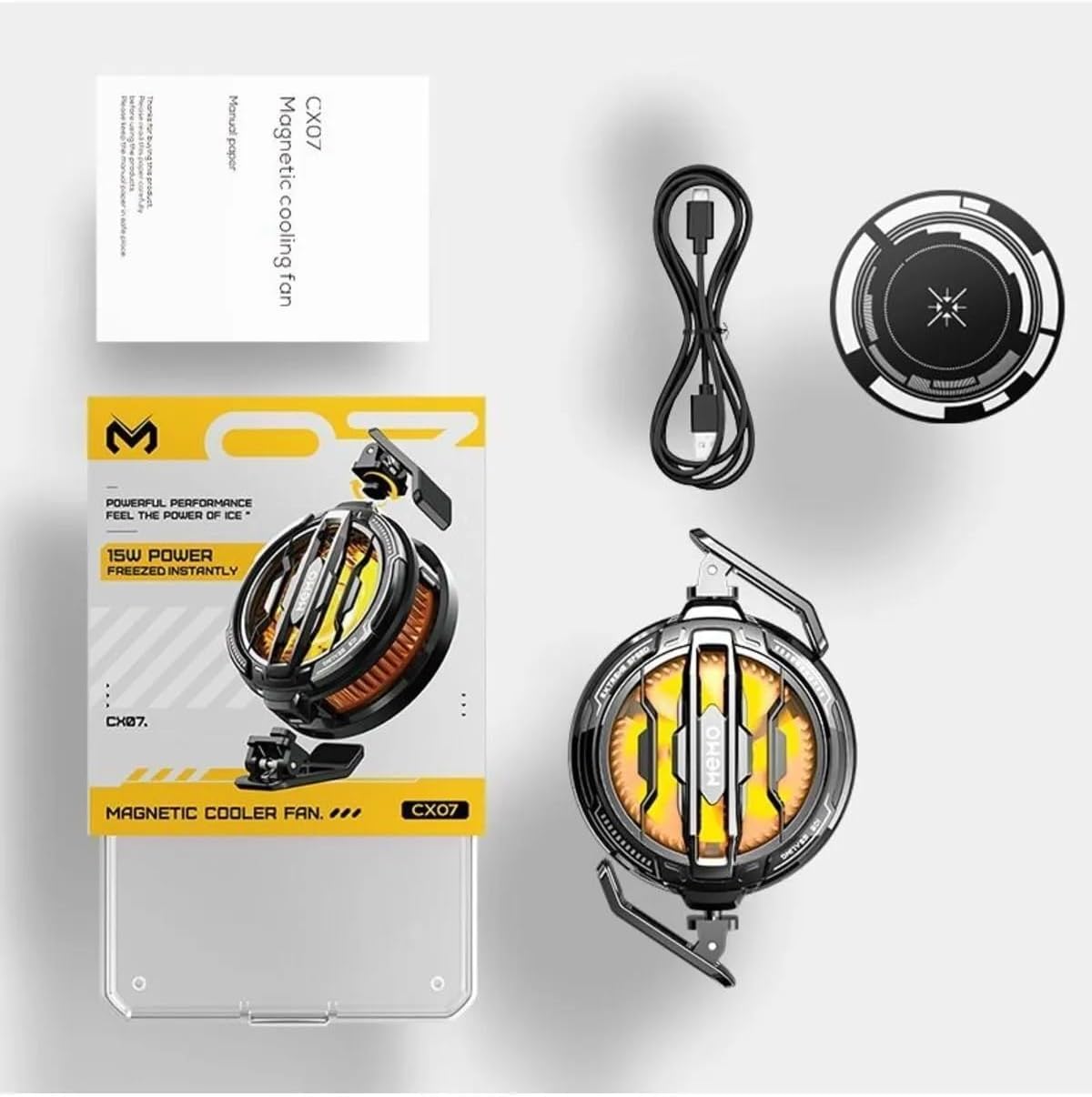 619e0WX6JHL._AC_SL1500_ MEMO CX-07 Telefon Soğutucu Buzlu Fan Aliminyum Manyetik Destekli Soğutucu Radiator - Görsel 5