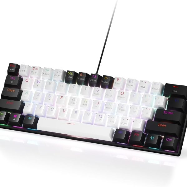 Blue Switch RGB Aydınlatmalı Mekanik Oyuncu Klavyesi 61 Tuş Kompakt Tasarım Kablolu