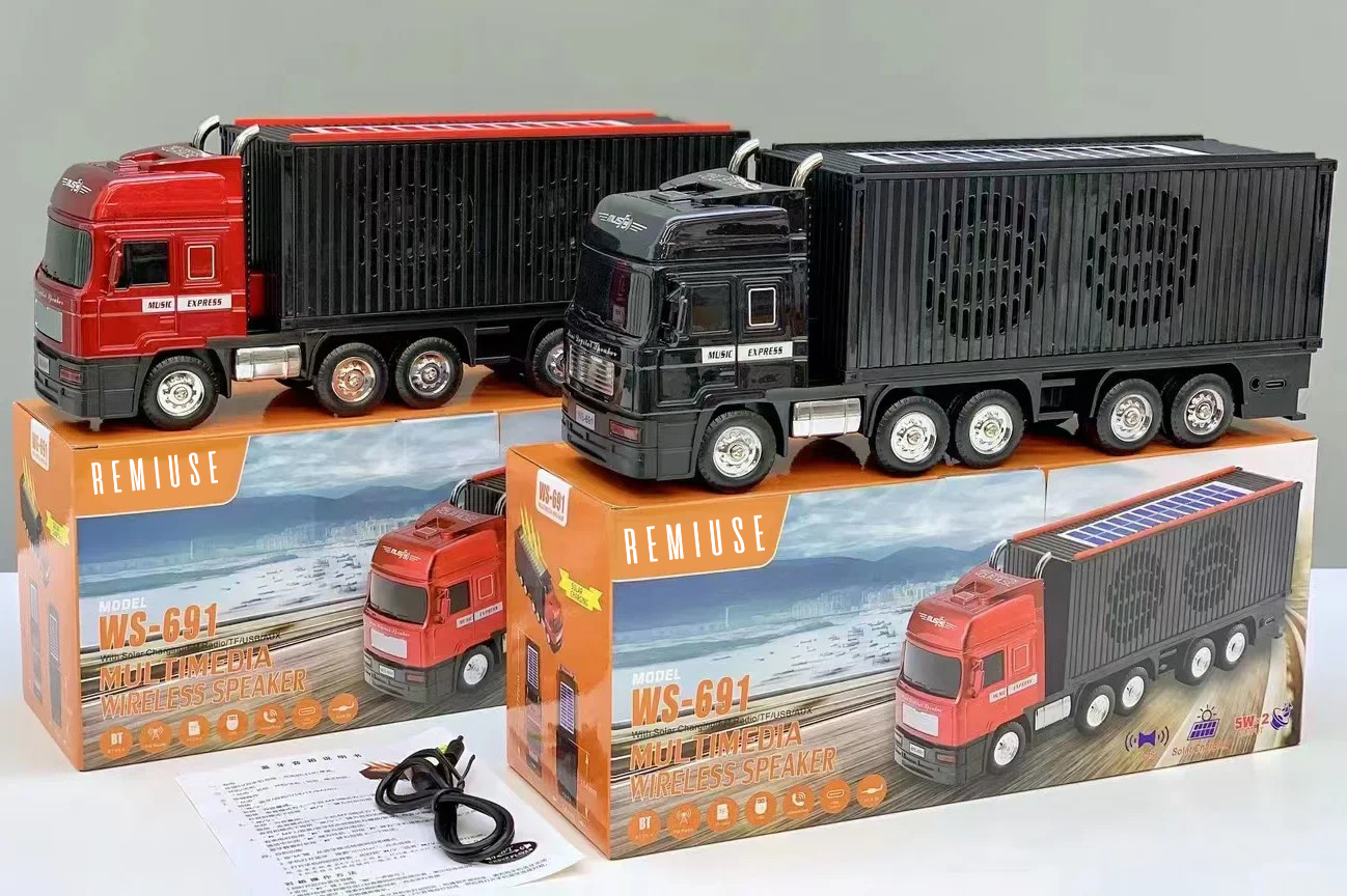 double-box Solar Enerjili Bluetooth Tır Hoparlör | FM Radyo | USB/TF Giriş | TWS | Type-C - Görsel 3