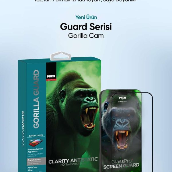 Gorilla Guard iPhone 14 Kırılmaz Cam | Yıkanabilir, Anti-Statik, Süper Kavisli, HD Temperli Ekran Koruyucu