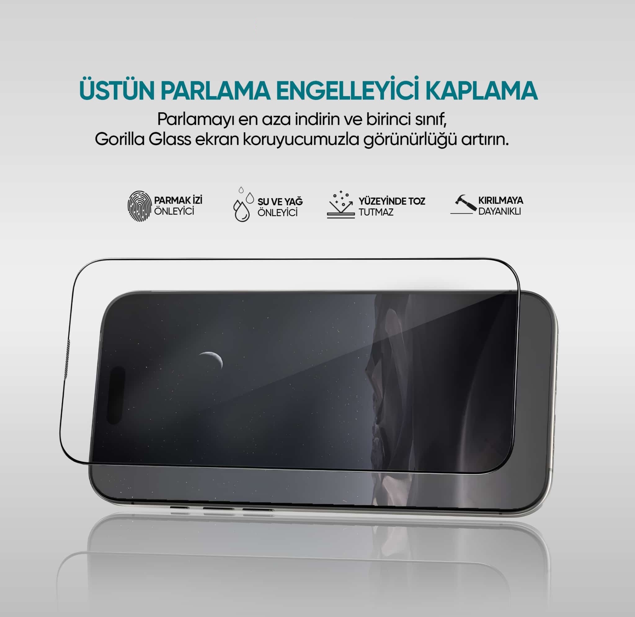 gg5 Gorilla Guard iPhone 14 Pro Kırılmaz Cam | Yıkanabilir, Anti-Statik, Süper Kavisli, HD Temperli Ekran Koruyucu - Görsel 5