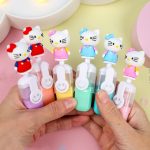 6'lı Hello Kitty Mini Fosforlu Kalem Seti | Kawaii Cep Boy Marker | Sevimli Sanrio Kırtasiye Okul Malzemesi