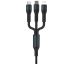 Force CB631 3'ü 1 Arada Çoklu Kablo | Lightning, Type-C, Micro USB, Örgülü ve 2.4A Hızlı Şarj