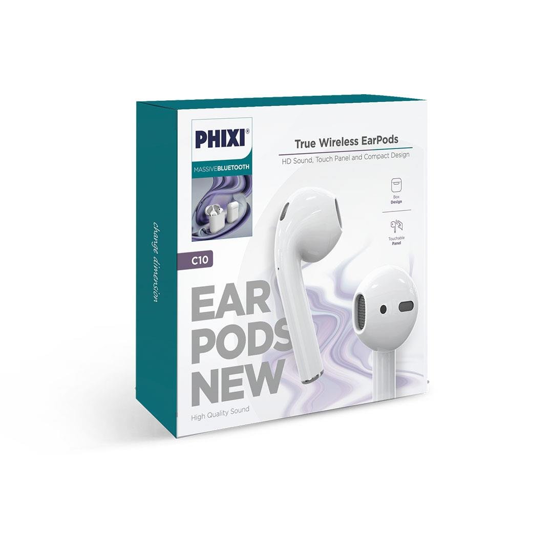 phixi-massive-c10-airpods-bluetooth-ku-a8a37d Massive C10 Airpods Benzeri TWS Kulaklık | Dokunmatik Kontrol, BT 5.0, IPX4, Hızlı Şarj Desteği - Görsel 2