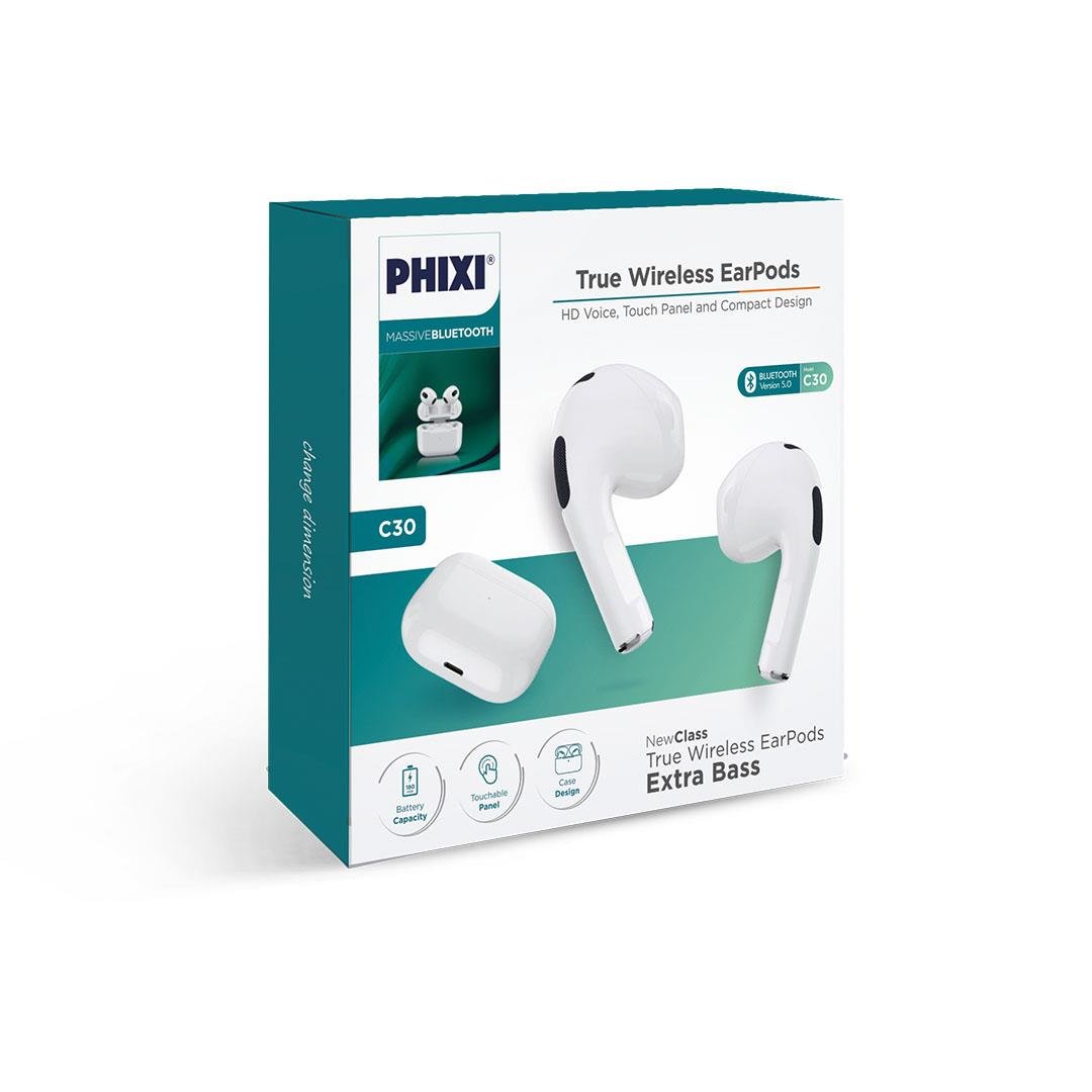 phixi-massive-c30-airpods-3-4942-8 Massive C30 Airpods 3. Nesil Tasarım TWS Kulaklık | Güçlü Bas, BT 5.0, Akıllı Dokunmatik - Görsel 2