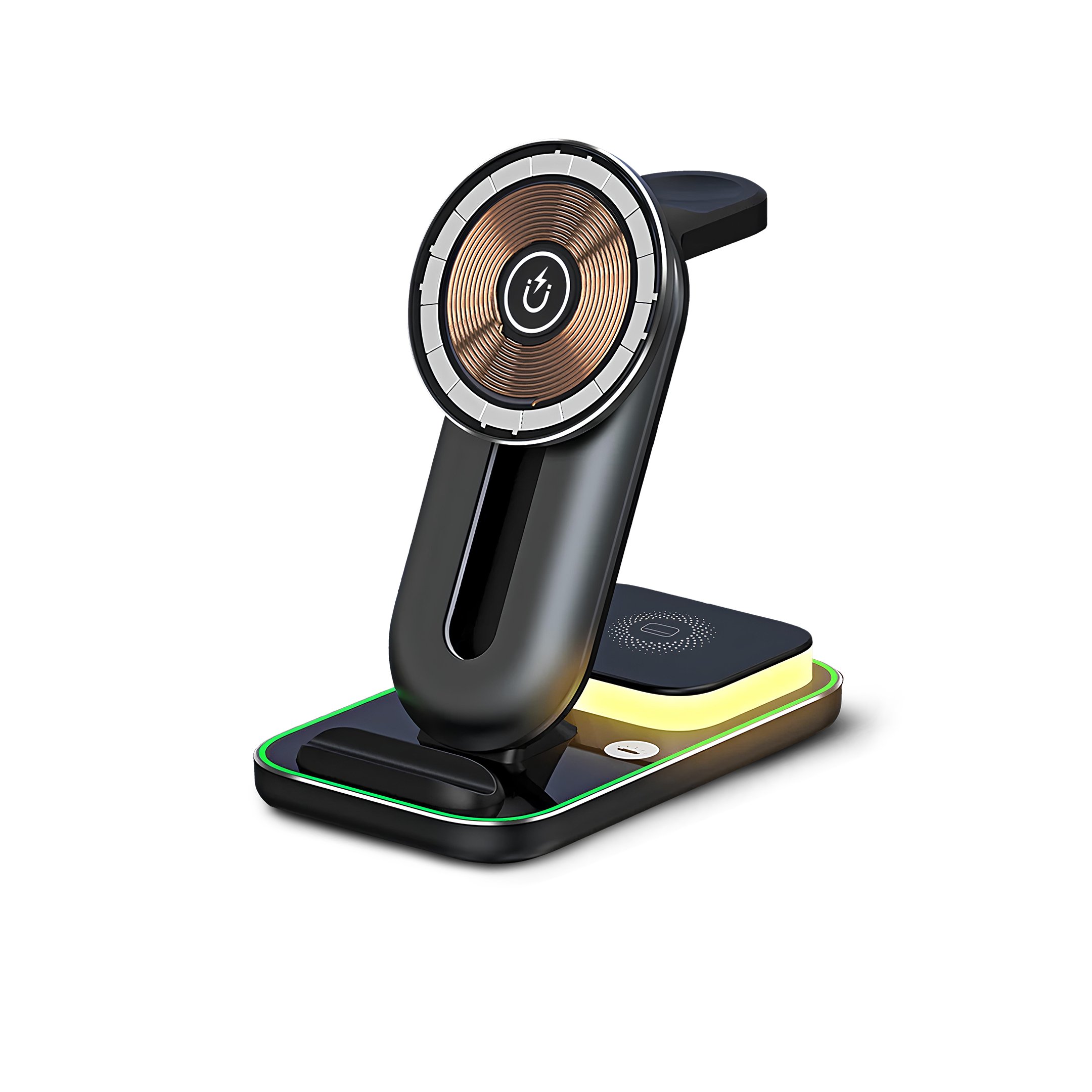 phixi-mg40-3-in-1-magnetic-wireless-st-9b-a3e MG40 3'ü 1 Arada Manyetik Kablosuz Şarj Standı 15W | iPhone, Apple Watch, AirPods Hızlı Şarj - Görsel 1