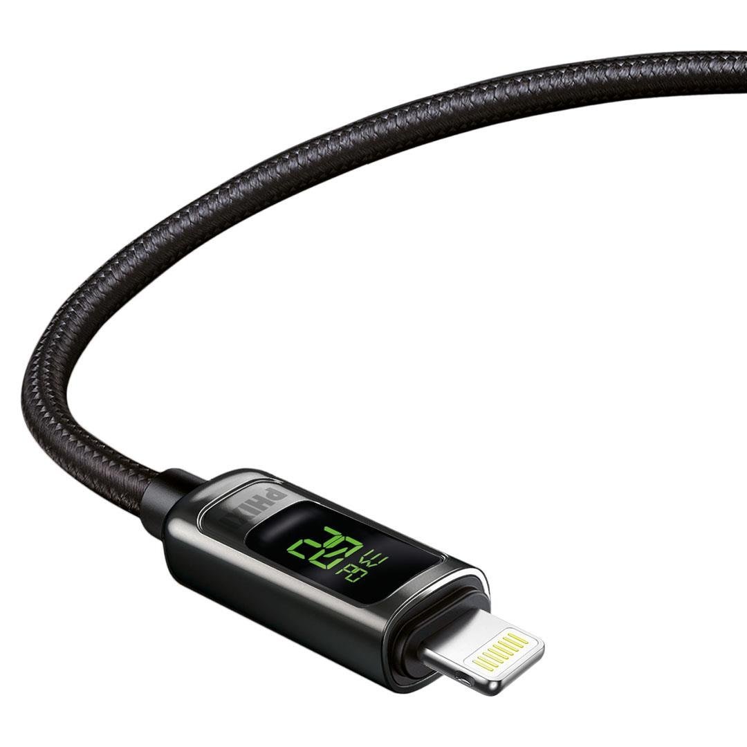 phixi-ultimate-upd4160l-20w-lcd-ekranl-67fffb Ultimate UPD4160L 20W LCD Ekranlı Type-C to Lightning Hızlı Şarj Kablo | Metal Başlık, Hasır Örgü, iPhone Hızlı Şarj - Görsel 2