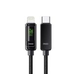 Ultimate UPD4160L 20W LCD Ekranlı Type-C to Lightning Hızlı Şarj Kablo | Metal Başlık, Hasır Örgü, iPhone Hızlı Şarj