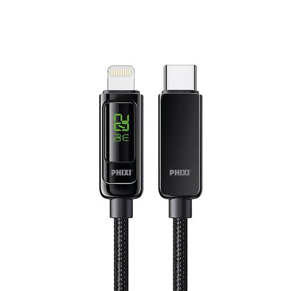 Ultimate UPD4160L 20W LCD Ekranlı Type-C to Lightning Hızlı Şarj Kablo | Metal Başlık, Hasır Örgü, iPhone Hızlı Şarj