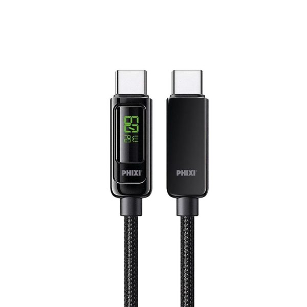 Ultimate UPD4160T 60W LCD Ekranlı Type-C to Type-C Kablo | Metal Başlık, Hasır Örgü, PD Hızlı Şarj