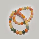 Çift Çok Renkli Akik Doğal Taş Bileklik | Çakra Dengeleyici, Güç ve Canlılık, Elastik